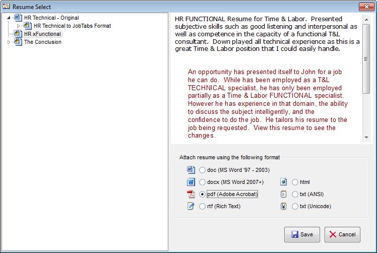 Attach a resume while conducting a job search.
